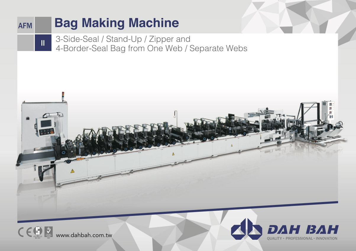 Bag Making Machine(3-Side-Seal/Stand-up/Zipper and 4-Border-Seal Bag form One Web/Separate Webs) - AFM Series